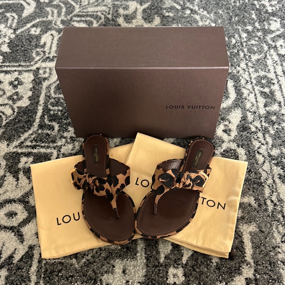 Louis Vuitton leopard print sandals
